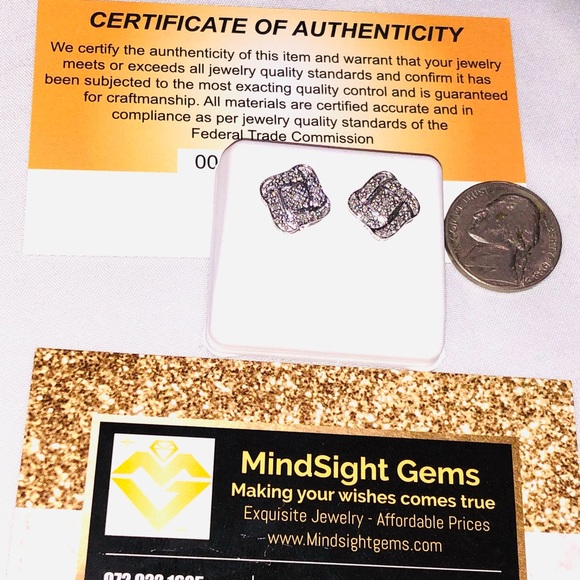 Real diamond earrings for men, blowout sale, unmatched, 100% natural diamonds - Picture 6 of 6